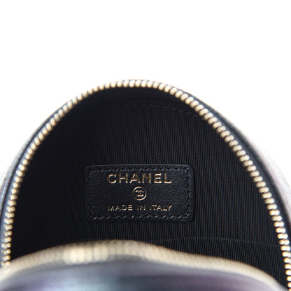 Chanel Iridescent Caviar Quilted Round Clutch With Chain Black 8 of 11