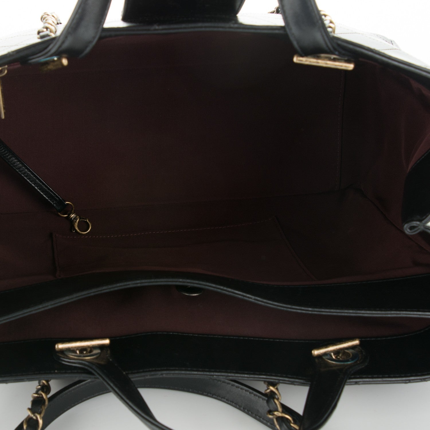 Chanel Lambskin Stitched Large Around The Corner Shopping Tote Black 5 of 7