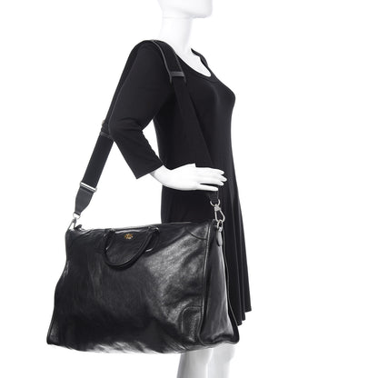 Gucci Fluffy Calfskin Morpheus Weekender Duffle Black 2 of 13