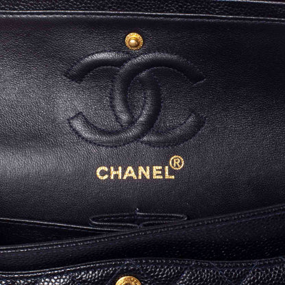 Chanel Caviar Quilted Small Double Flap Navy 8 of 11