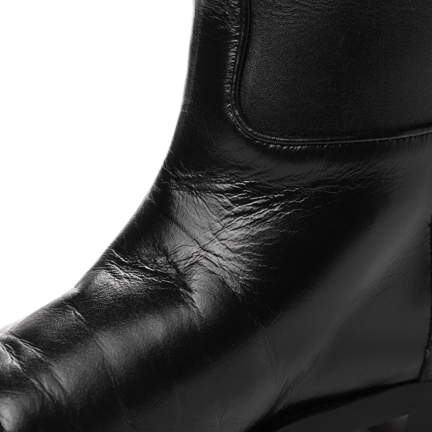 Chanel CC Cap Toe Boots 36.5 Black 9 of 10