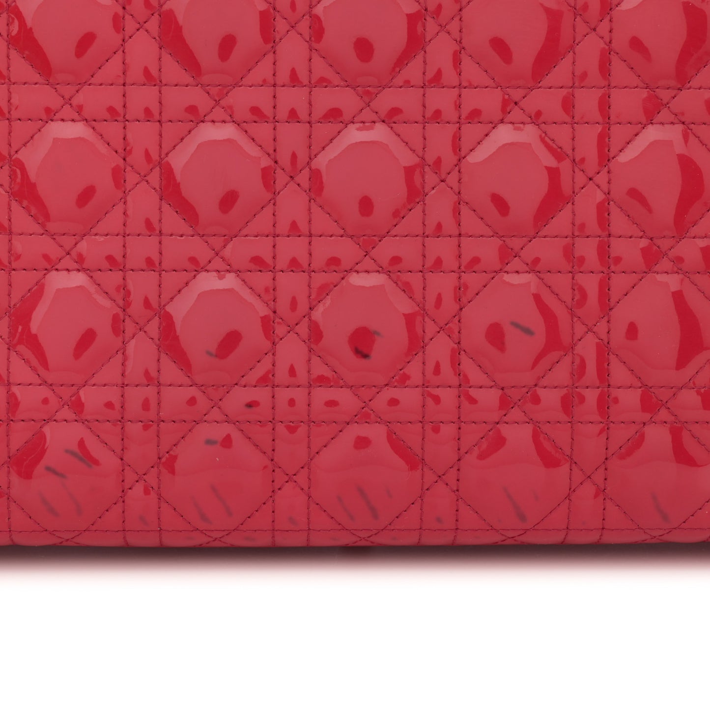 Patent Cannage Large Lady Dior Fuchsia