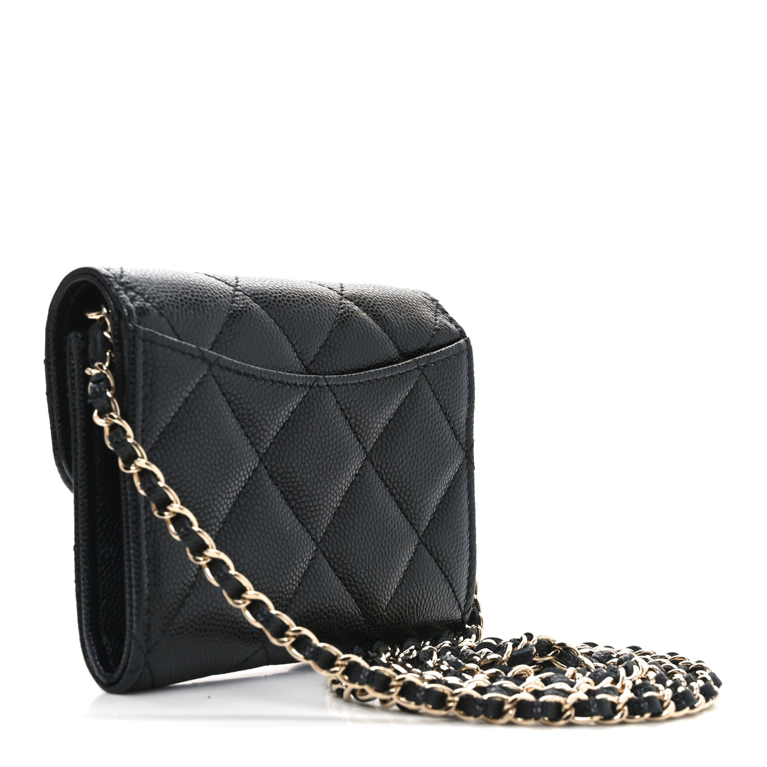 Chanel Caviar Quilted Flap Card Holder On Chain Black 2 of 10