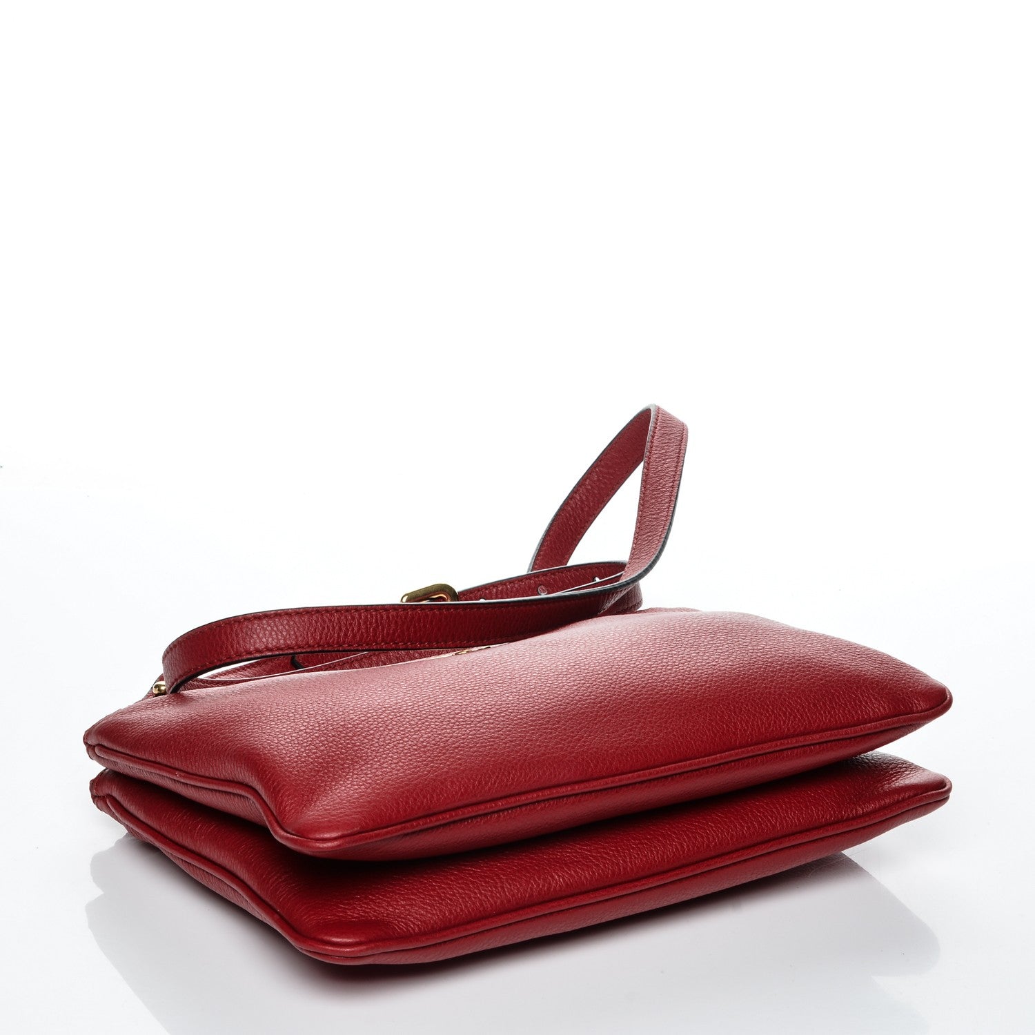 Prada Vitello Phenix Double Zip Crossbody Bag Scarlatto 5 of 10