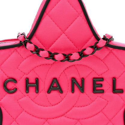 Chanel Satin Quilted Walk Of Fame Star Bag Fuchsia Black 8 of 11