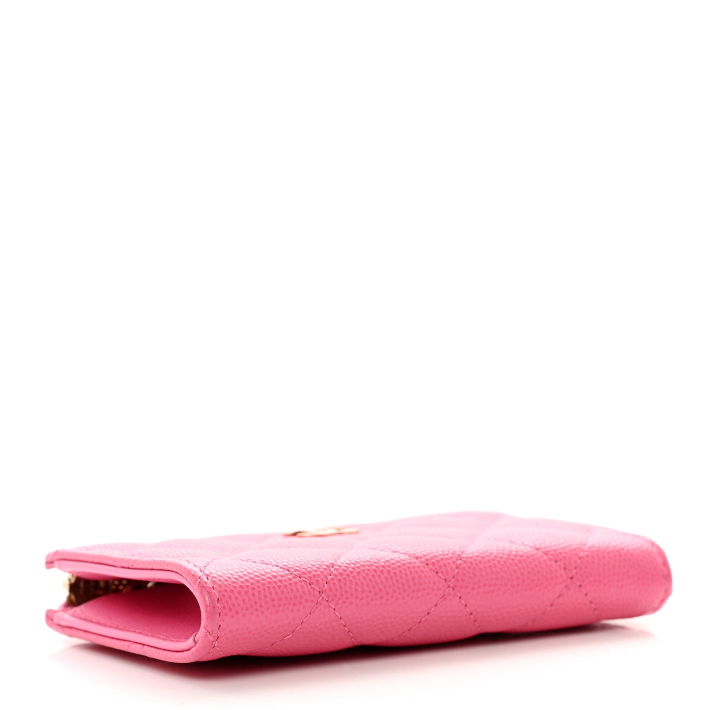 Caviar Quilted Zipped Key Holder Case Pink