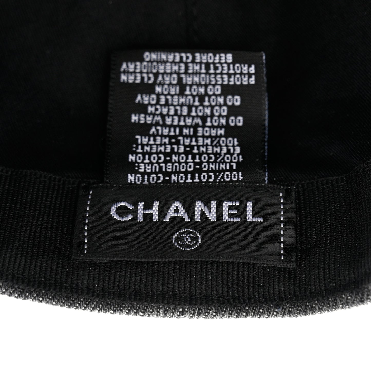 Cotton Sequin CC Cap Hat Black