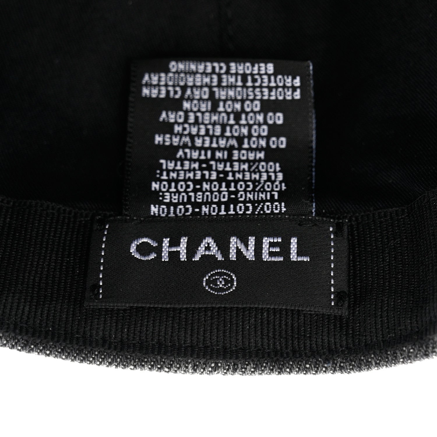 Chanel Cotton Sequin CC Cap Hat Black 8 of 10