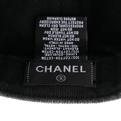 Chanel Cotton Sequin CC Cap Hat Black 8 of 10