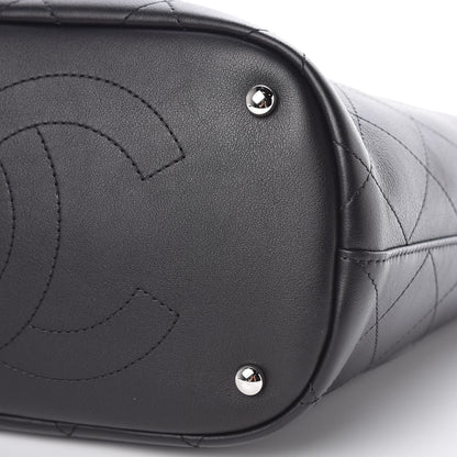 Chanel Calfskin Stitched Bucket Bag Black 11 of 12