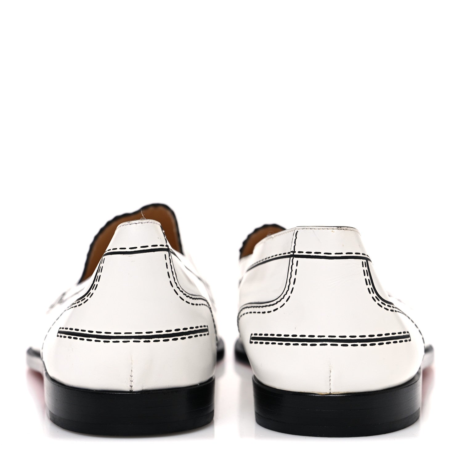 Christian Louboutin Calfskin Women Mocalaureat Tromp L'oeil Loafers 39 White 6 of 9
