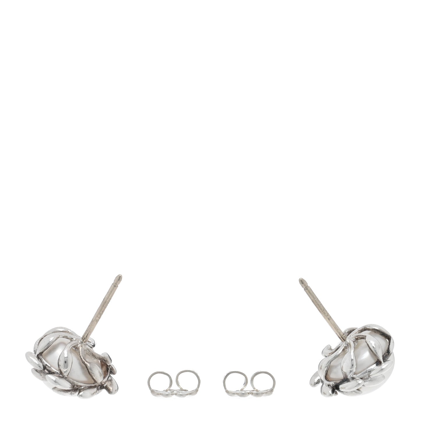 Sterling Silver Pearl Paloma Picasso Olive Leaf Earrings