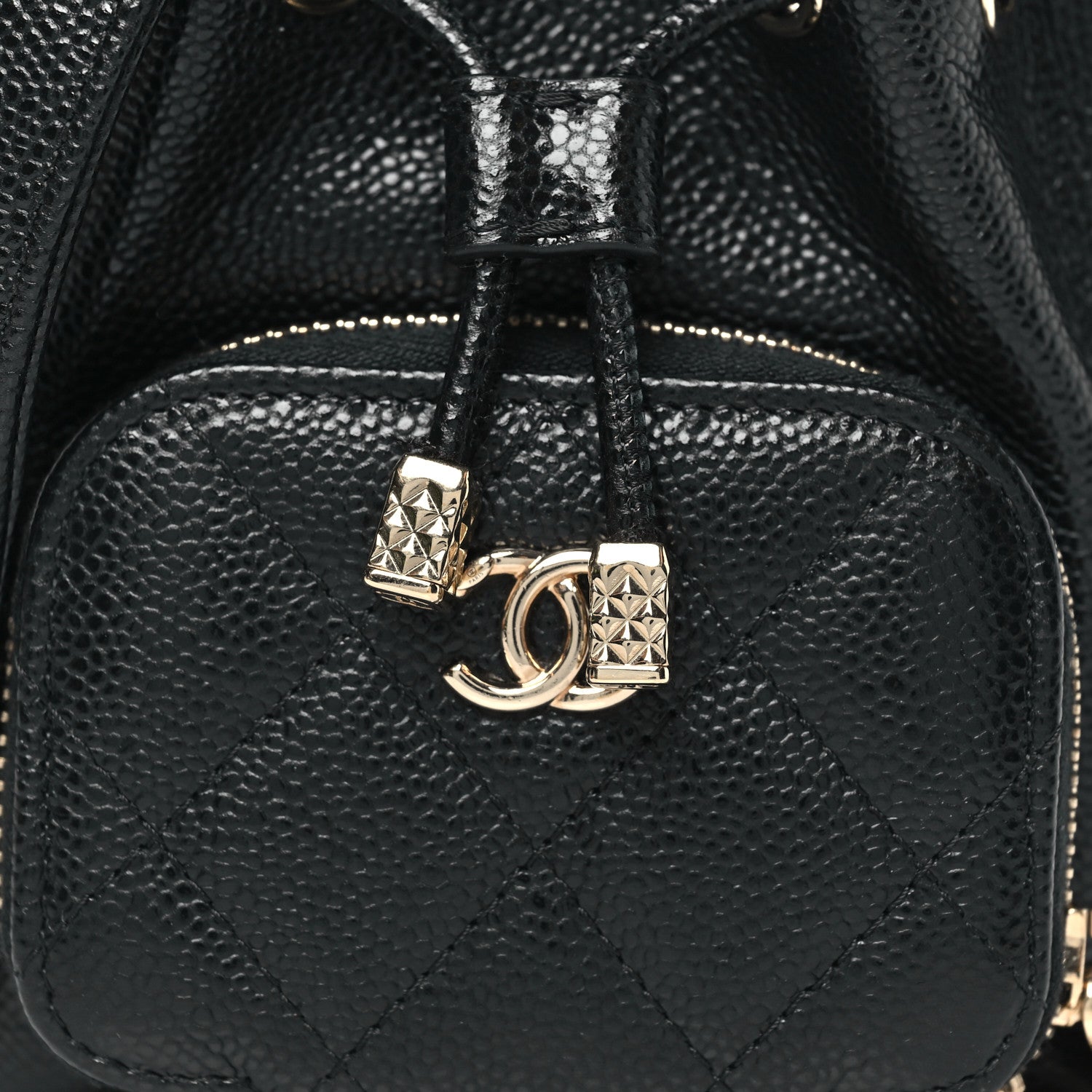 Chanel Caviar Quilted Mini CC Pocket Bucket Bag Black 8 of 10