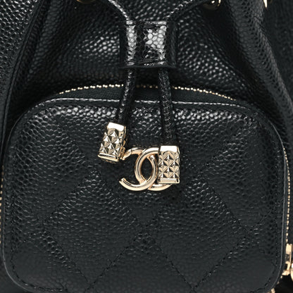 Chanel Caviar Quilted Mini CC Pocket Bucket Bag Black 8 of 10