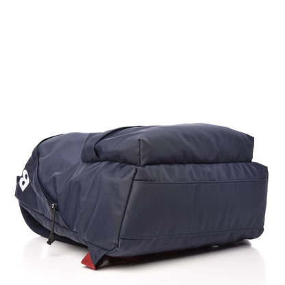 Balenciaga Sport Nylon Logo Embroidered Wheel Backpack Navy Blue Red 4 of 9