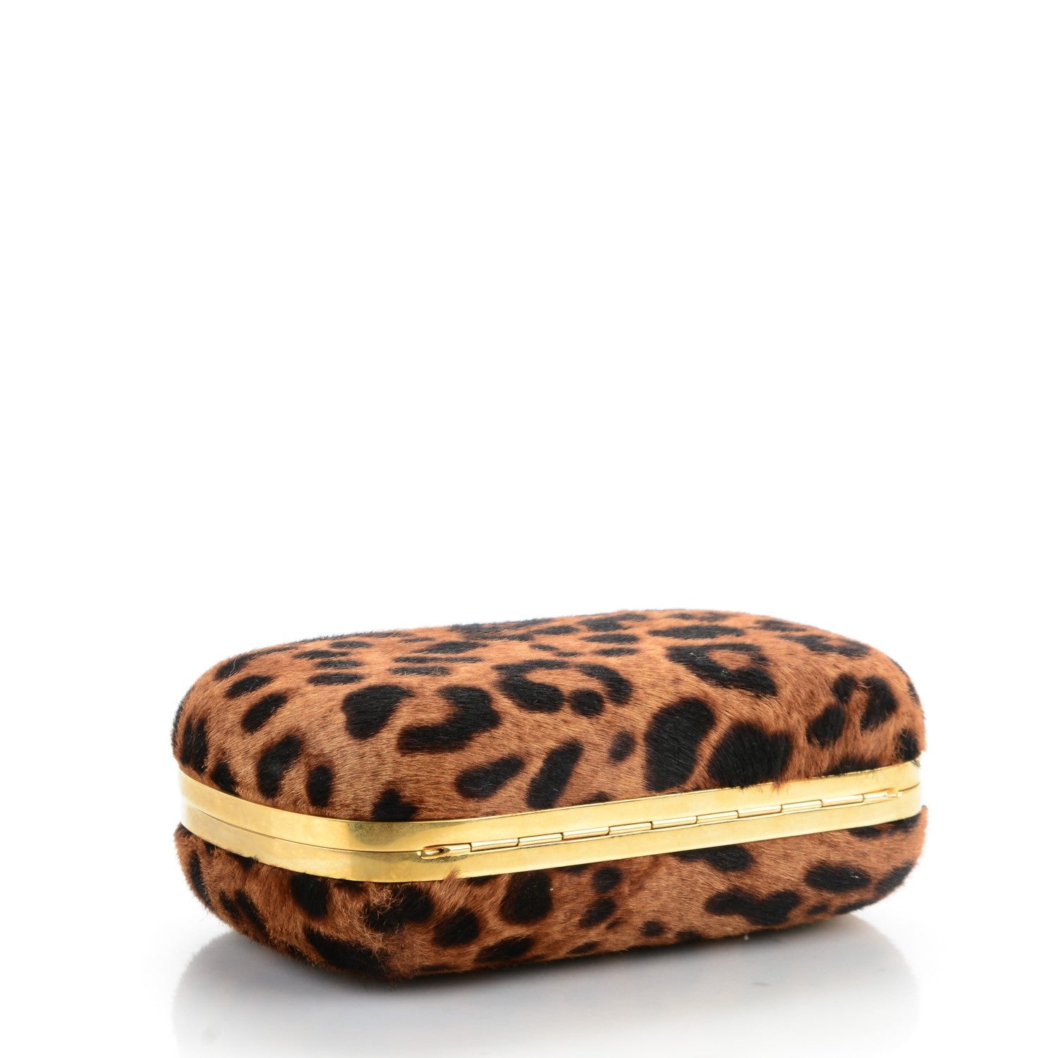 Alexander McQueen Leopard Print Calf Hair Skull Box Clutch 4 of 7