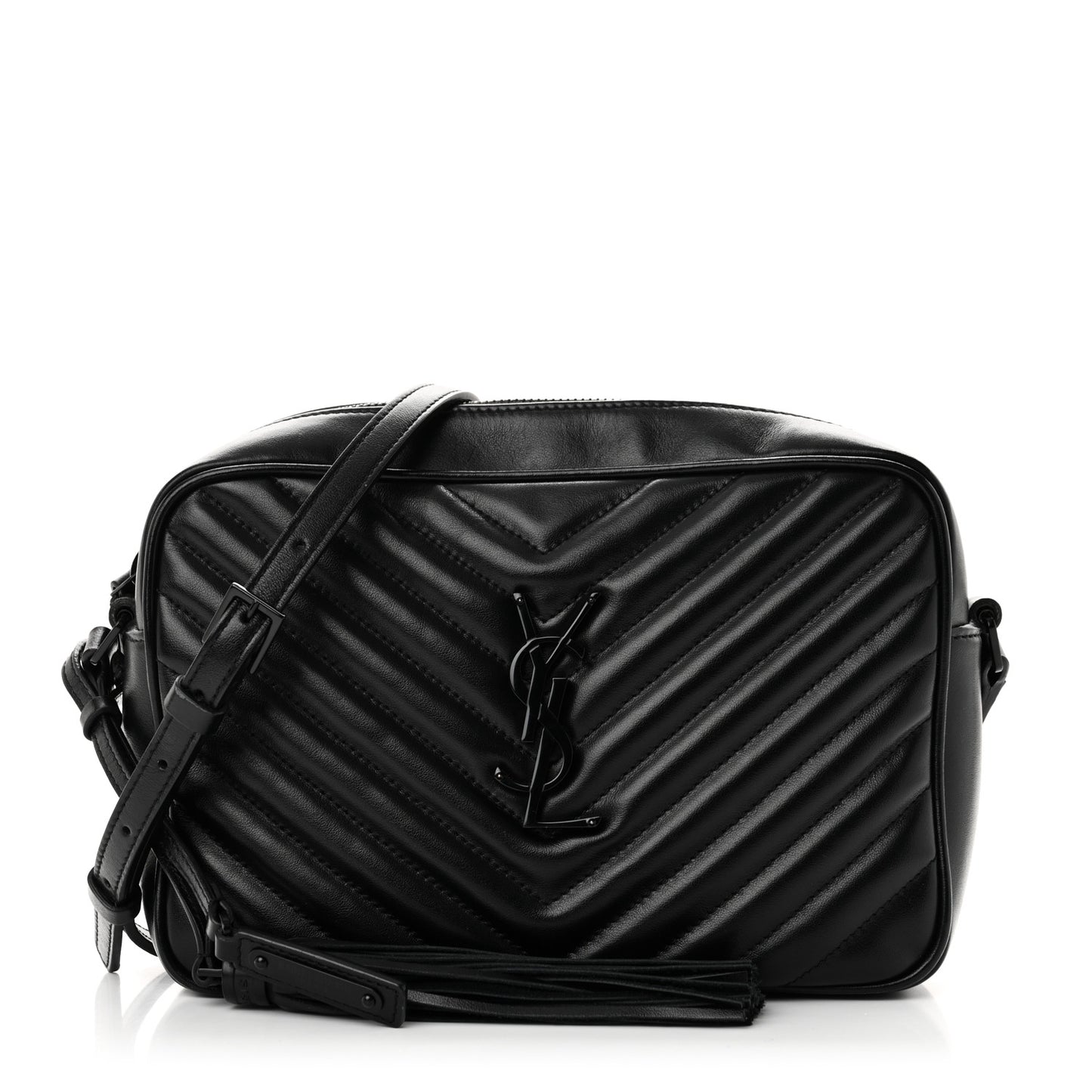 Calfskin Matelasse Monogram Monochrome Lou Camera Bag Black