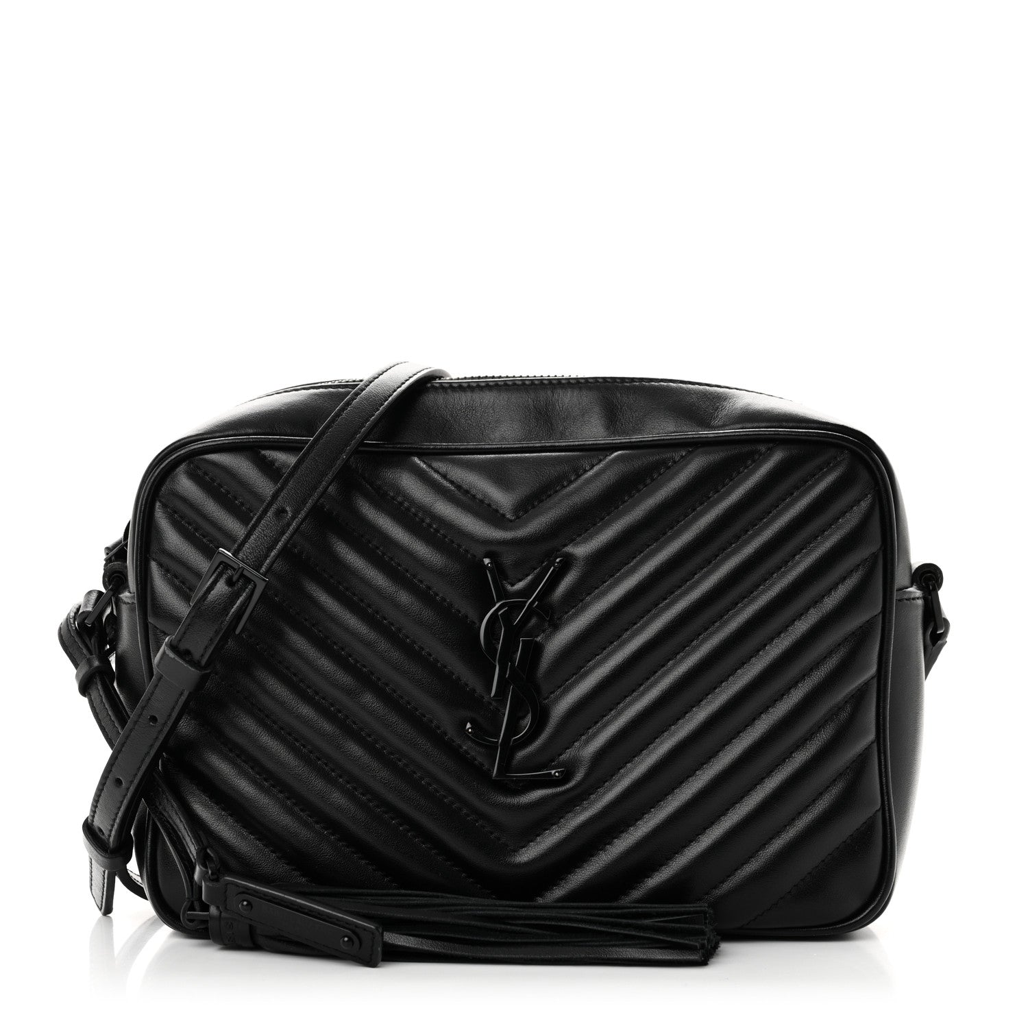 Saint Laurent Calfskin Matelasse Monogram Monochrome Lou Camera Bag Black 1 of 10