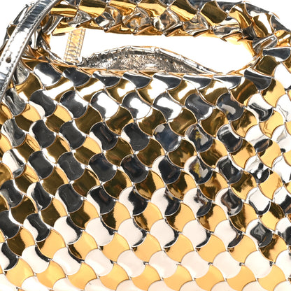 Bottega Veneta Metallic Lambskin Intrecciato Mini Hop Silver Gold 7 of 9