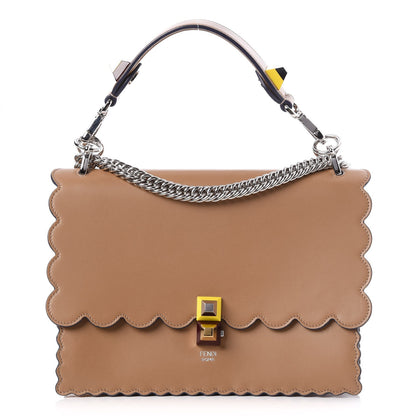 Fendi Vitello Liberty Scalloped Studded Kan I Shoulder Bag Sand 1 of 7
