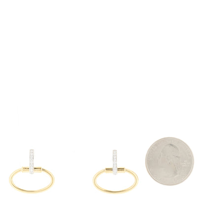 Roberto Coin 18K Yellow White Gold Diamond Classica Parisienne Oval Drop Earrings 2 of 5