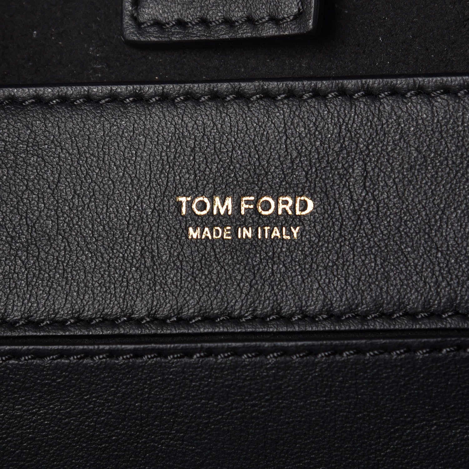 Tom Ford Calfskin Perforated Mini Logo Tote Black 6 of 6