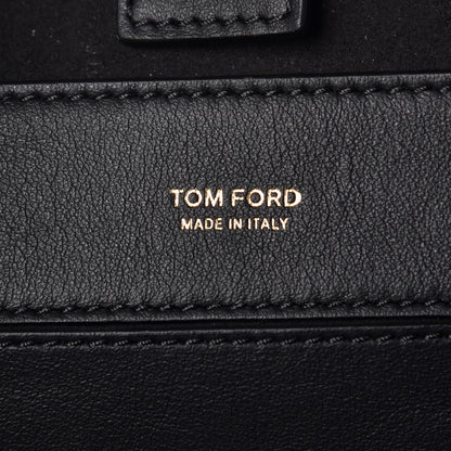 Tom Ford Calfskin Perforated Mini Logo Tote Black 6 of 6