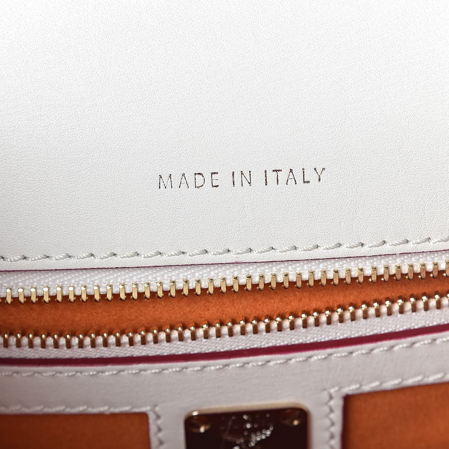 MCM Visetos Small Patricia Satchel Cognac White 6 of 9