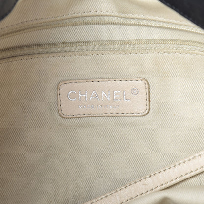 Chanel Glazed Goatskin Double Contrast Stitch Tote Black 7 of 18