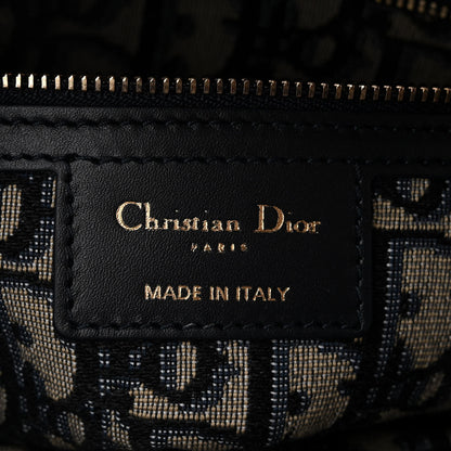 Christian Dior Wicker Oblique Basket Bag Blue 6 of 11