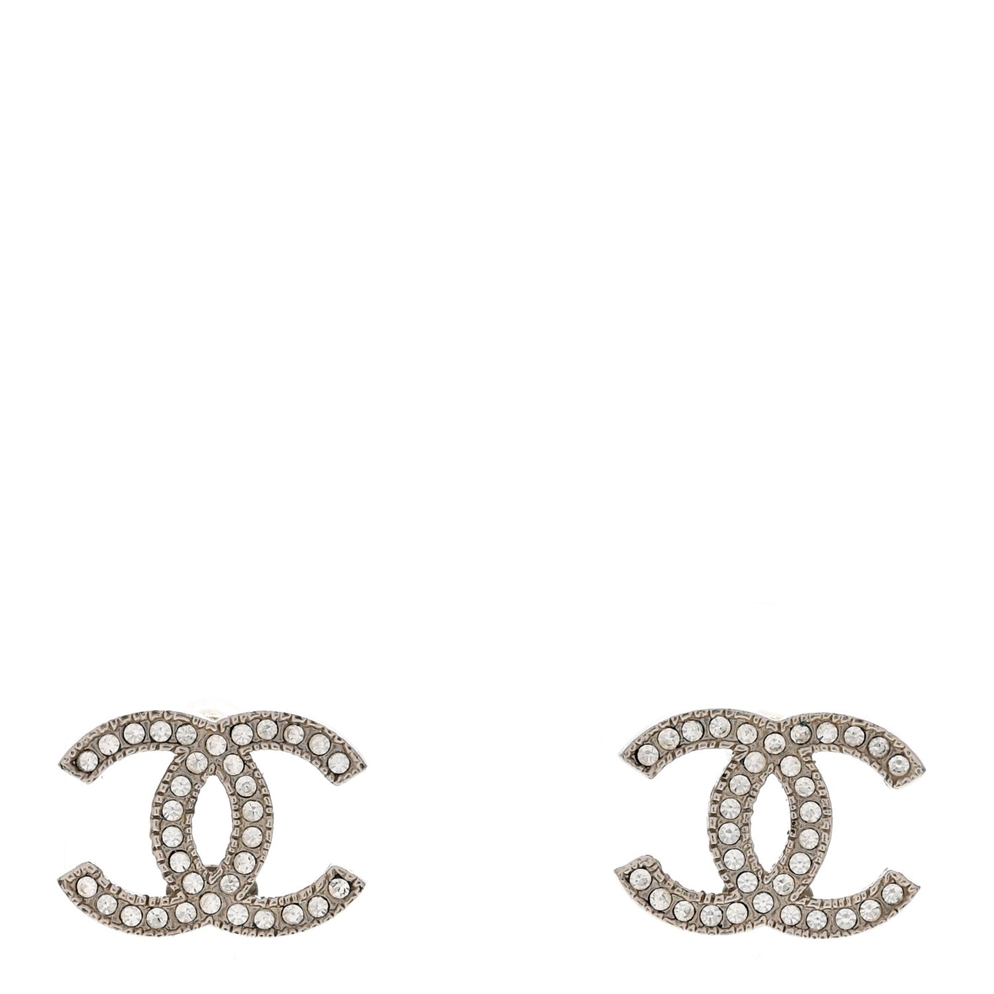 Crystal CC Earrings Silver