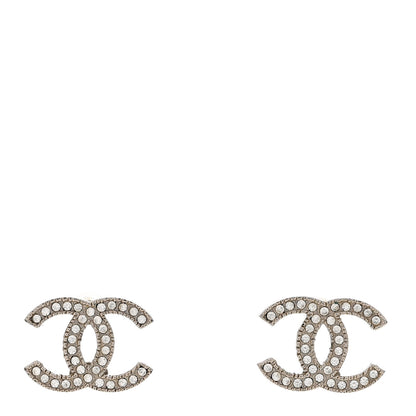 Chanel Crystal CC Earrings Silver 1 of 6