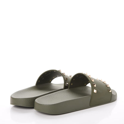 Valentino Garavani Rubber Rockstud Slide Sandals 40 Oasis 4 of 7