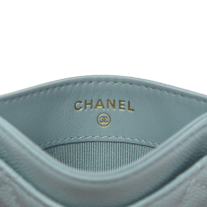 Chanel Caviar Quilted Card Holder Light Blue 6 of 9