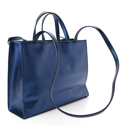Telfar Metallic Vegan Leather Medium Shopping Bag Cobalt 3 of 11