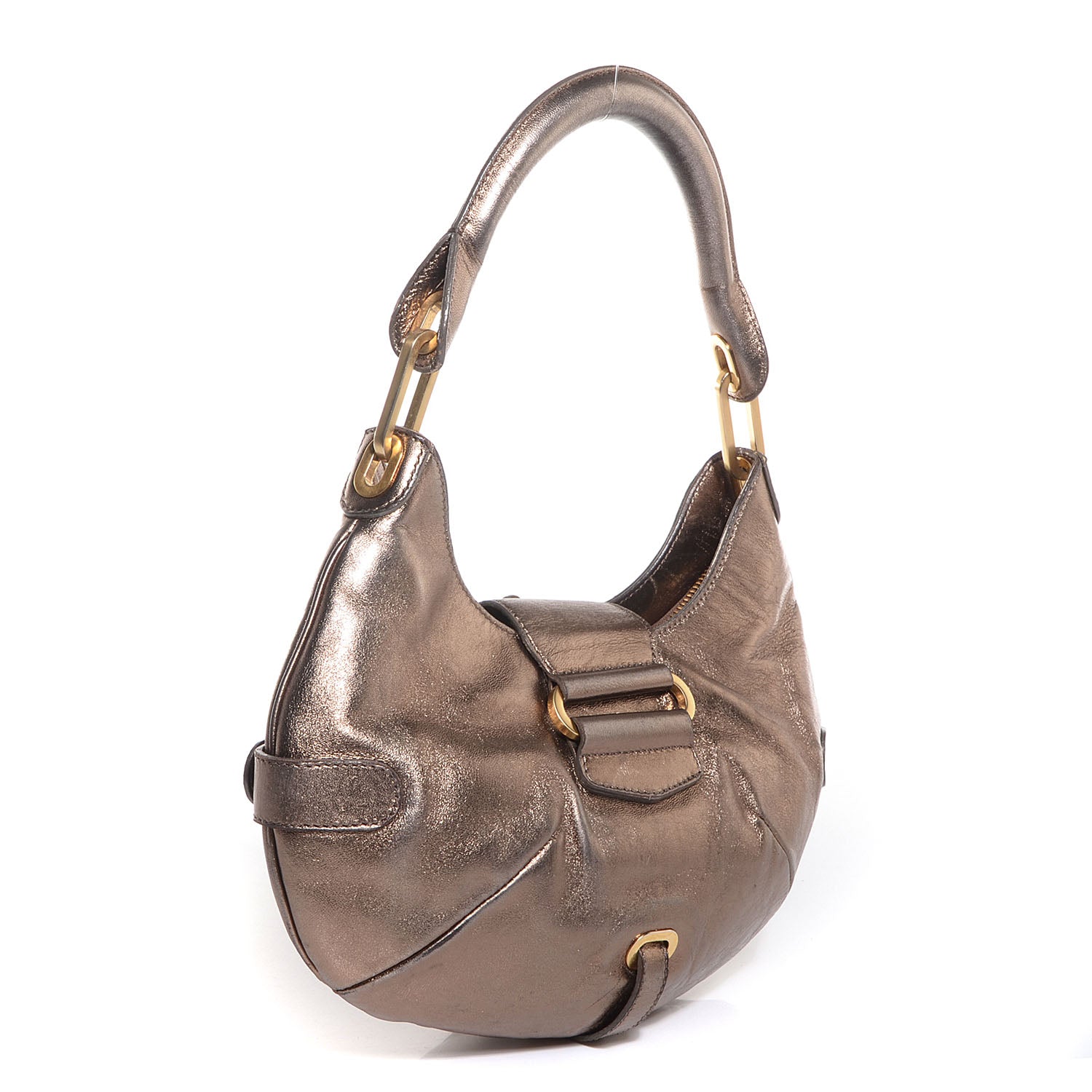 Jimmy Choo Metallic Leather Small Tulita Hobo 3 of 7