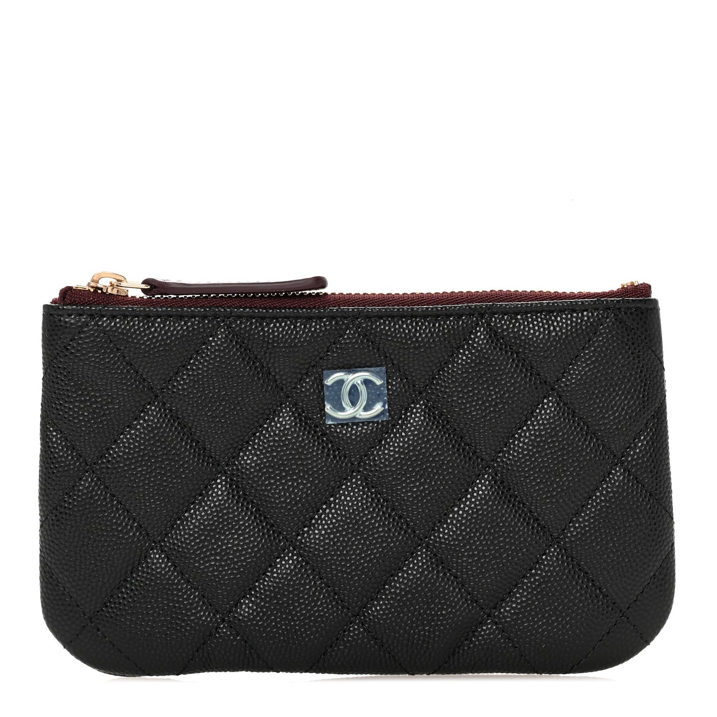 Caviar Quilted Small Cosmetic Case Black