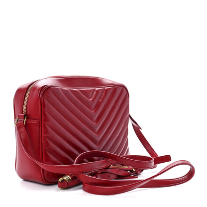Saint Laurent Calfskin Matelasse Monogram Lou Camera Bag Red 3 of 11