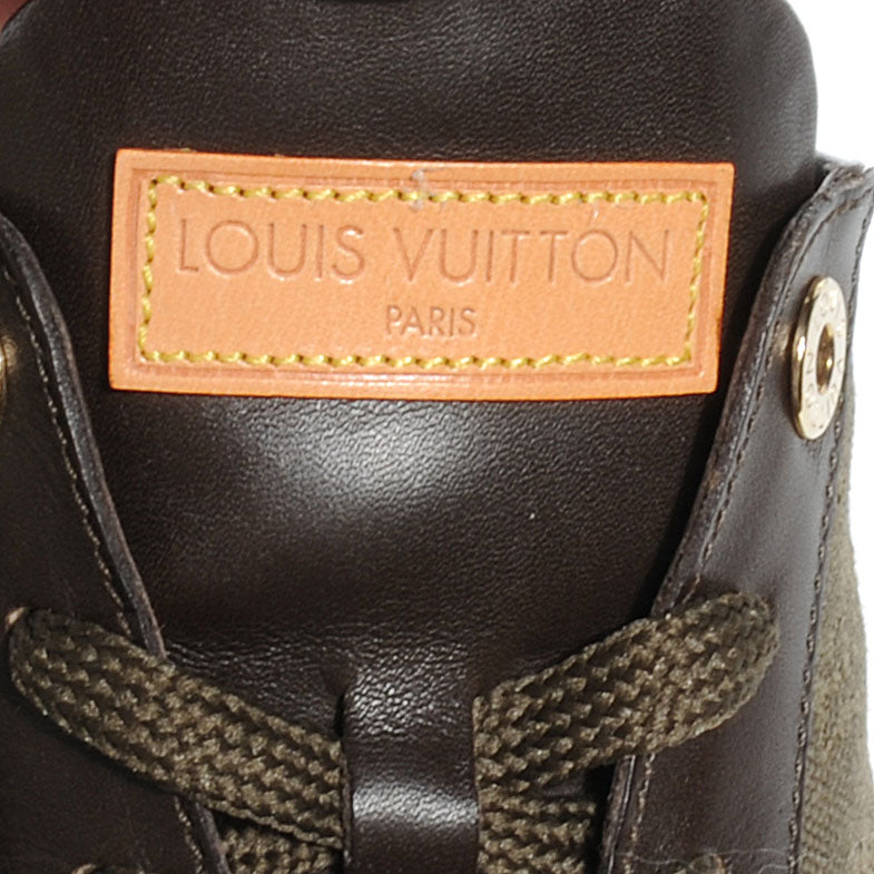 Louis Vuitton Mini Lin Monogram Sneakers Tennis Shoes 39 Kaki 8 of 10