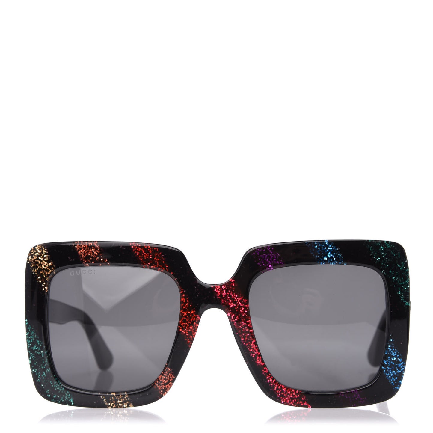 Acetate Oversize Stripe Sunglasses GG0328S Black Multi