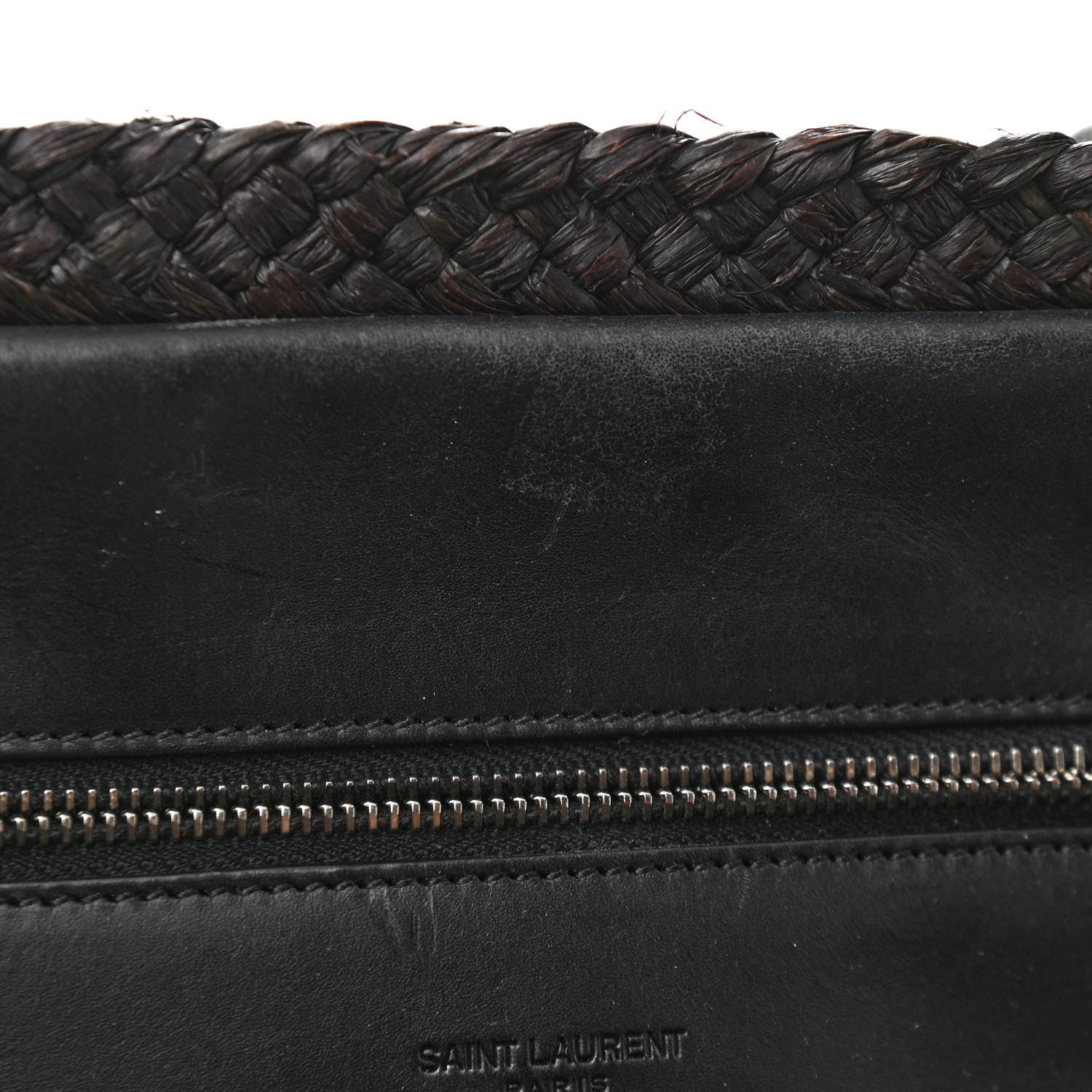 Saint Laurent Raffia Medium Panier Bag Black 11 of 11