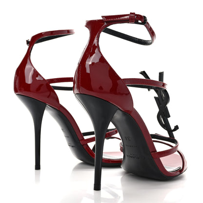 Saint Laurent Patent Calfskin Cassandra 100 Sandals 36 Red Laquer 4 of 10