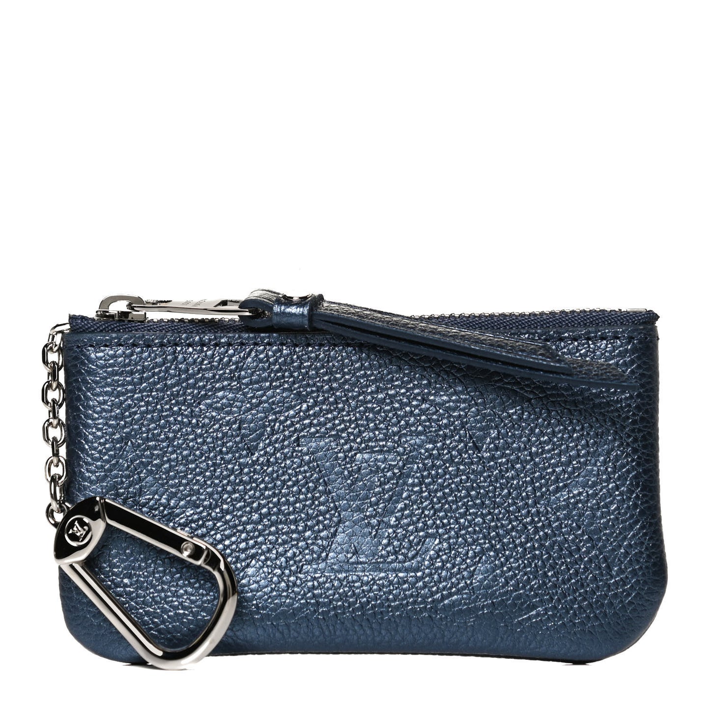 Metallic Empreinte Monogram Giant Key Pouch Navy Nacre