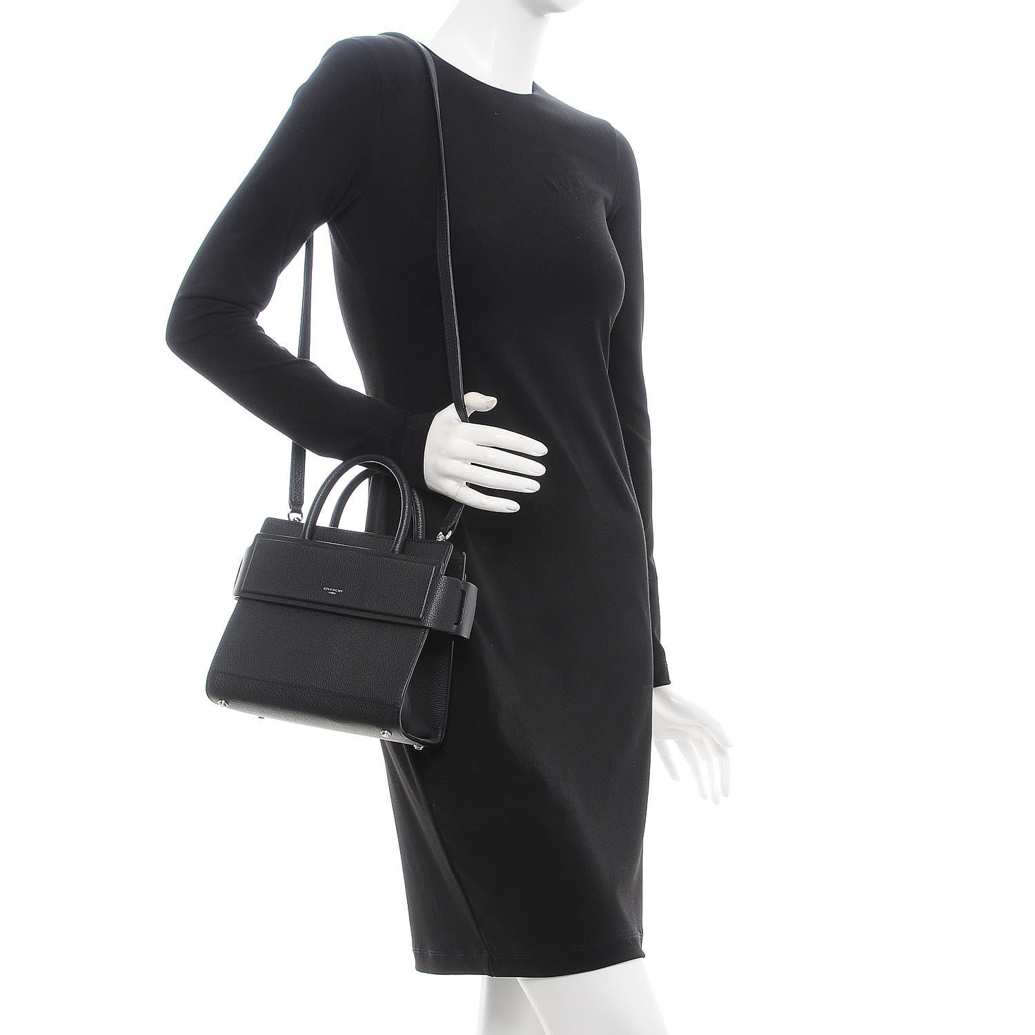 Givenchy Grained Calfskin Mini Horizon Satchel Black 2 of 7
