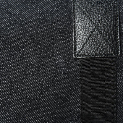 Gucci Denim Monogram Large Collapsible Carry On Duffle Black 11 of 13