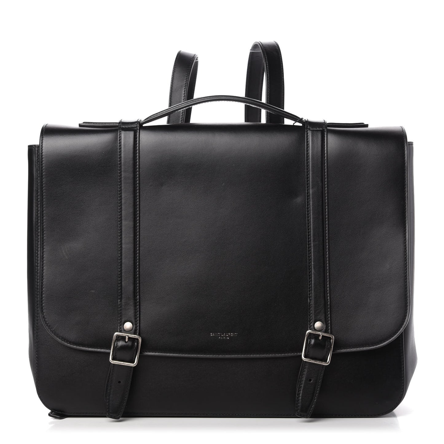 Smooth Calfskin Schoolbag Backpack Black