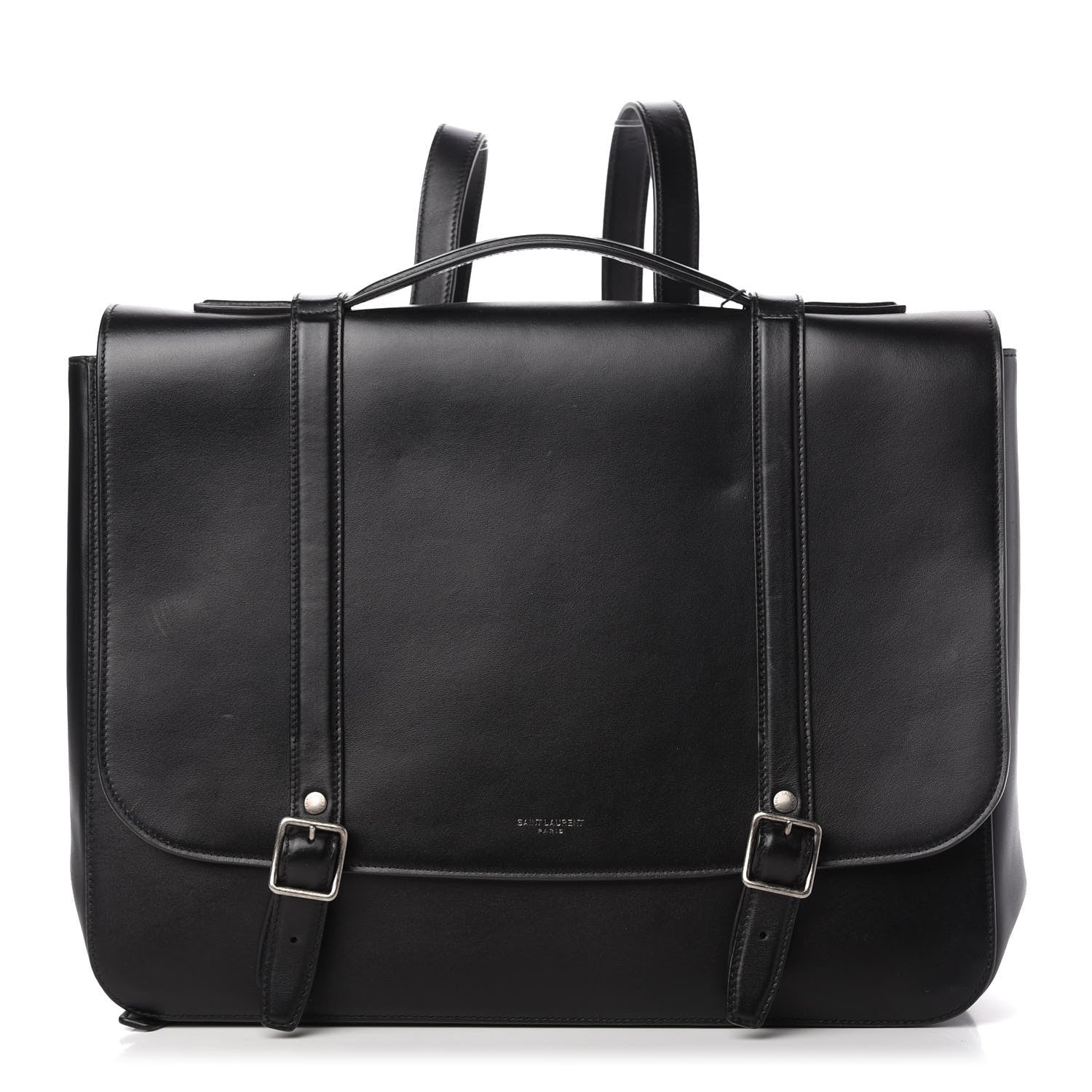 Saint Laurent Smooth Calfskin Schoolbag Backpack Black 1 of 9