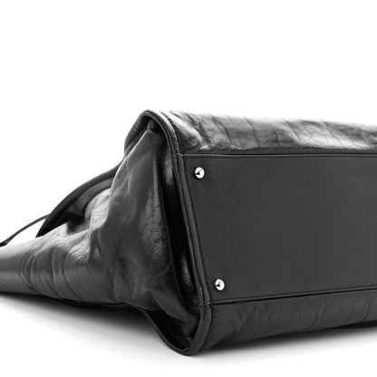 Chanel Glazed Calfskin Medium Deauville Tote Black 9 of 10