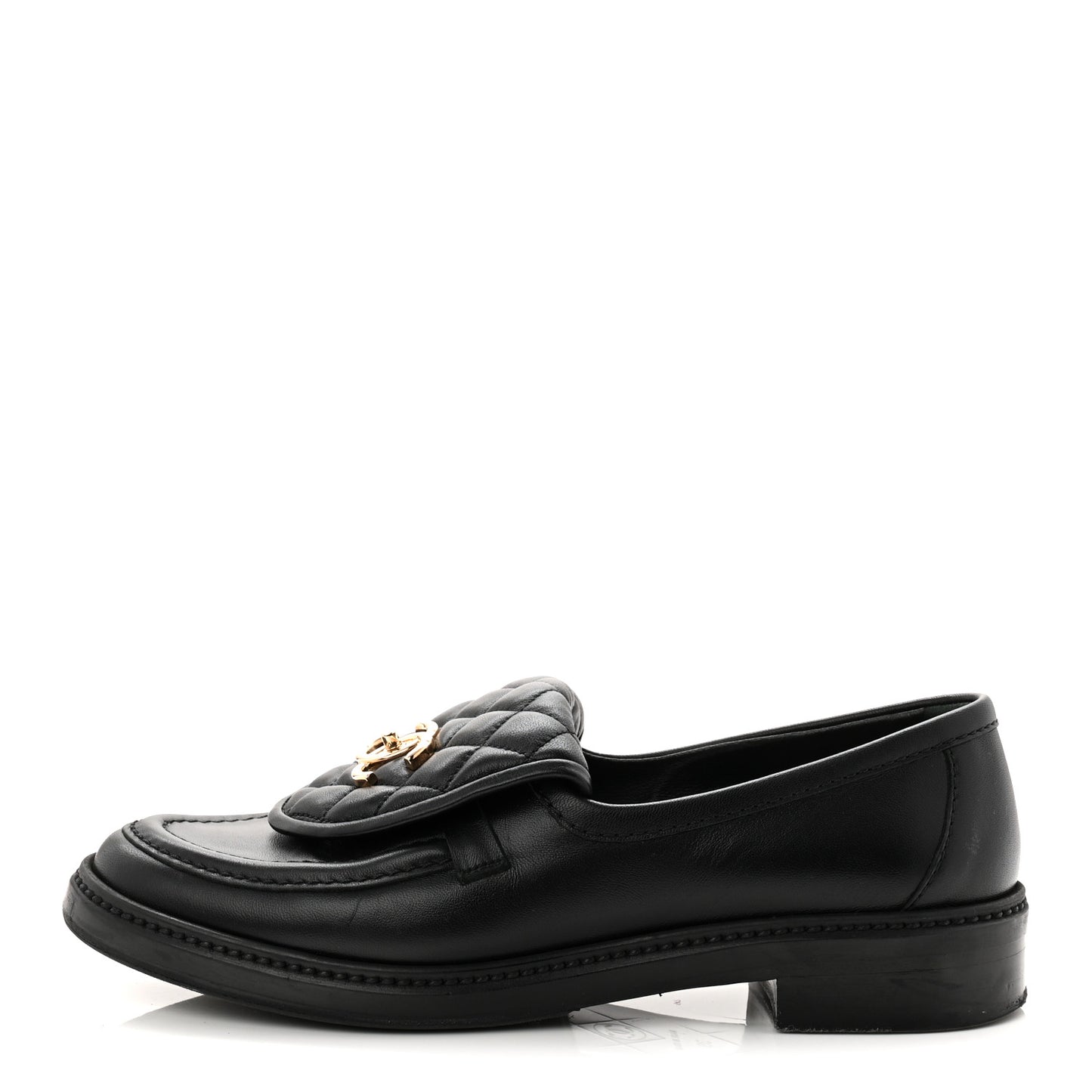 Lambskin Quilted CC Turnlock Loafers 39 Black