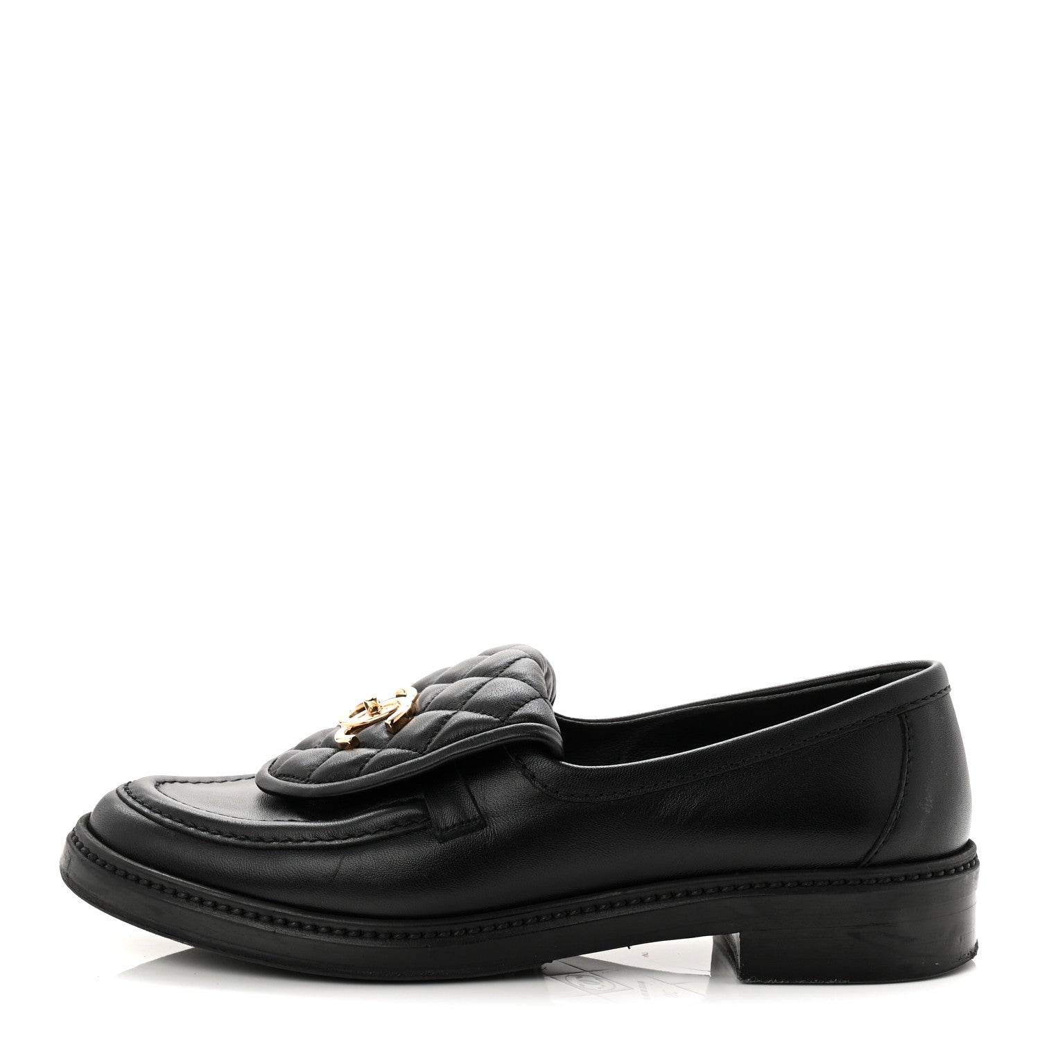 Chanel Lambskin Quilted CC Turnlock Loafers 39 Black 1 of 10
